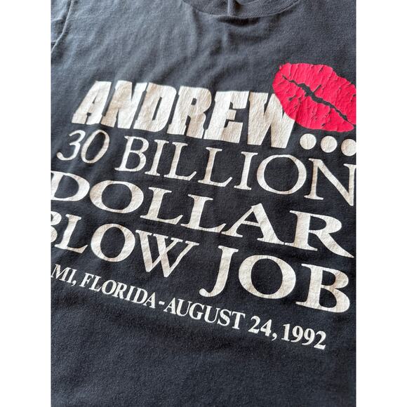 Vintage 30 Billion Dollar Blow Job USA Made Single Stitch L Black Screen Stars - Picture 3 of 6